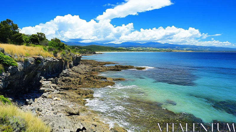 Sunlit cliffs flirting with turquoise Tasman Sea horizons.