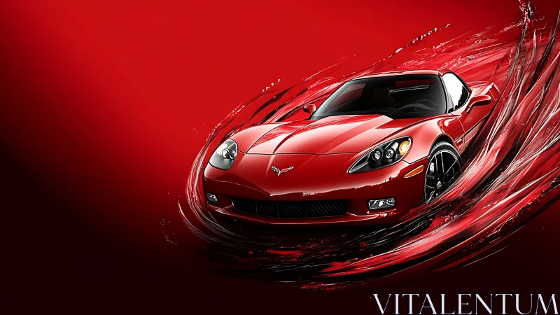 Red performance coupe in dynamic fluid-motion render.