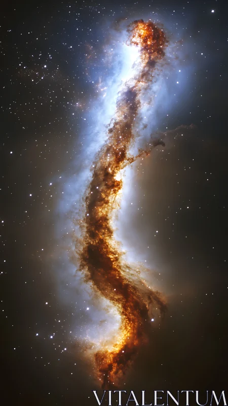 Starbirth river curls through deep space like molten silk
