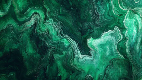 Emerald currents whisper across swirling liquid canyons