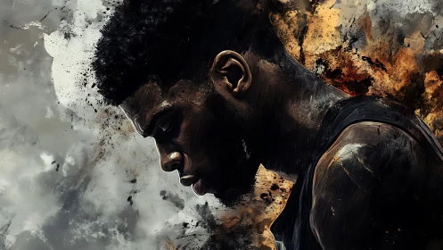 Stormlit silhouette of a weary athlete in quiet rebellion.