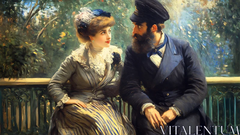 Soft-spoken glances stitch a secret pact on a garden bench