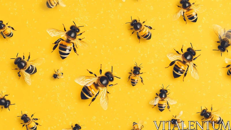 Honey-yellow sky where playful bees drift like comets.