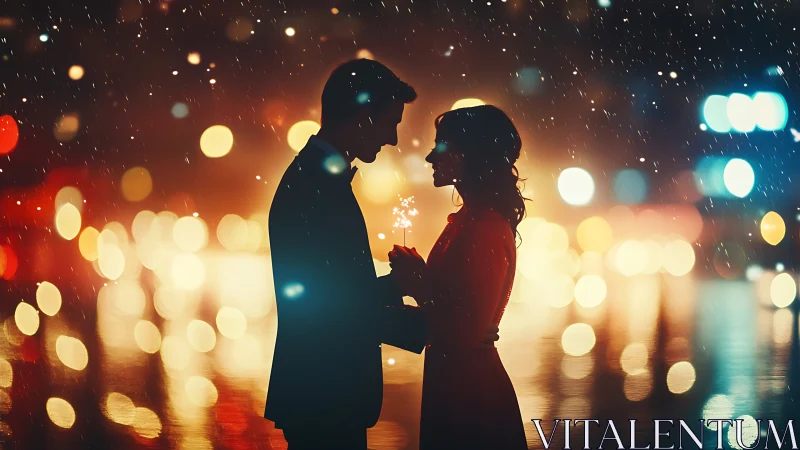 Rainy Night Romance: Two Hearts Under City Lights.