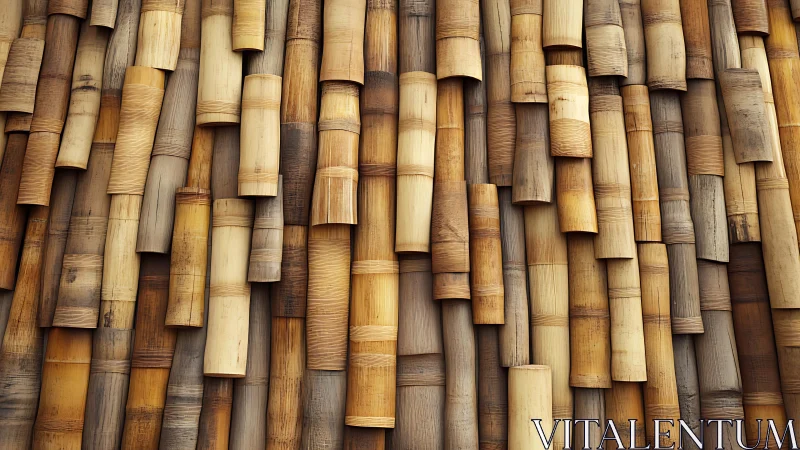 Stacked Bamboo Segments in Natural Tones
