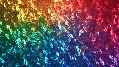 Radiant rainbow shards swirling in a joyful color dance.