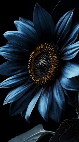 Midnight Petals: Electric Sunflower in Shadow.