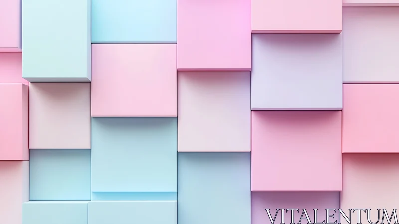 Pastel prism staircase of floating candy-colored panels.