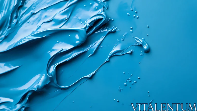 Photoreal macro of textured blue paint drape on flat field.