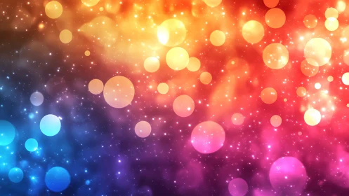 Bokeh spectrum field with luminous circular overlays design.