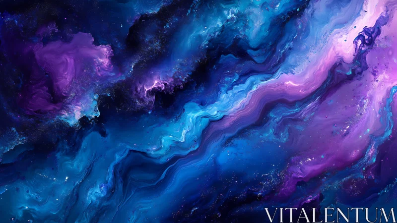 Nebula tides swirl in electric blues and cosmic violets.