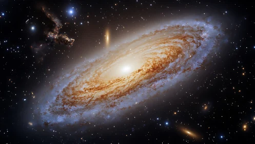 Spiral galaxy core glowing within dense star field.