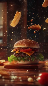 Gravity forgets the fries while the hero burger takes center stage