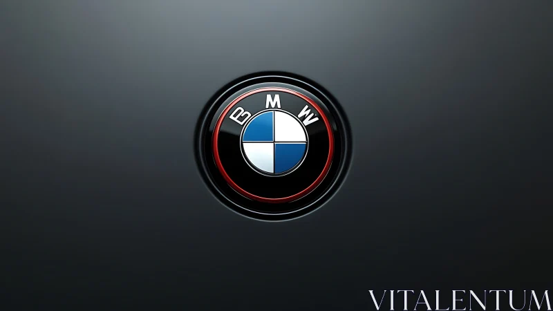 BMW roundel emblem on dark gradient automotive surface.