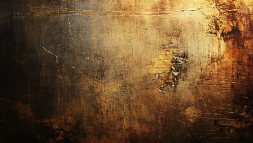 Textured abstract gold and brown grunge background painting.
