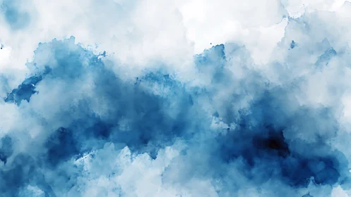 Blue watercolor cloud texture with soft abstract depth.