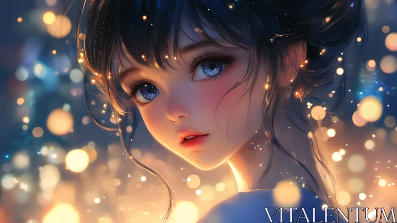 Starlit eyes cradle city lights in a quiet twilight pause