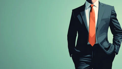 Digital Portrait of Business Professional in Modern Minimalist Style.