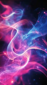 Neon cosmic light ribbons twist through dark stellar void