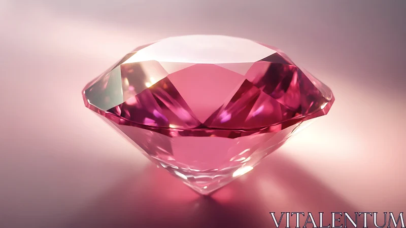 Radiant pink gemstone on blush gradient background.