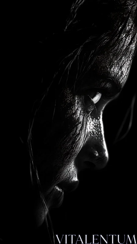 Gleaming side profile carved from darkness and resolve.