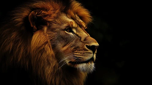 Golden-maned monarch listens to the silent savanna night