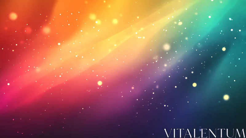 Starlit rainbow currents sweep softly across digital night