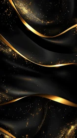 Golden ribbons glide through midnight velvet and glitter