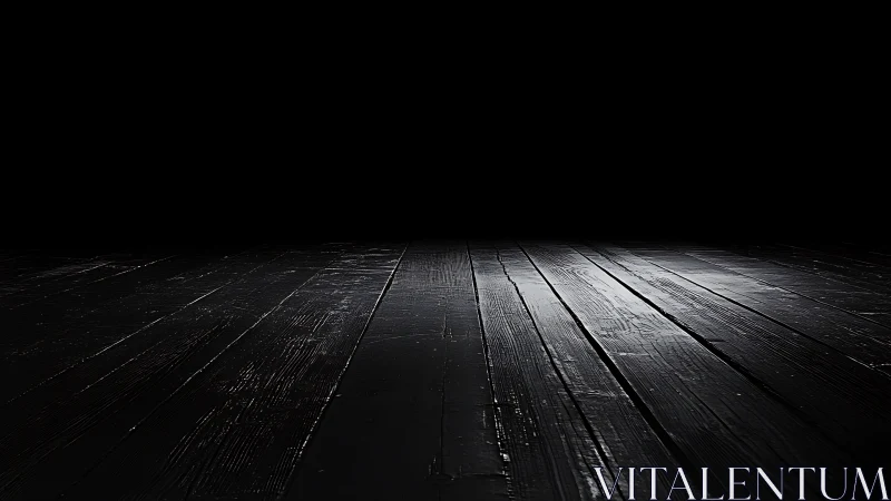 Midnight floorboards quietly stretch into theatrical darkness