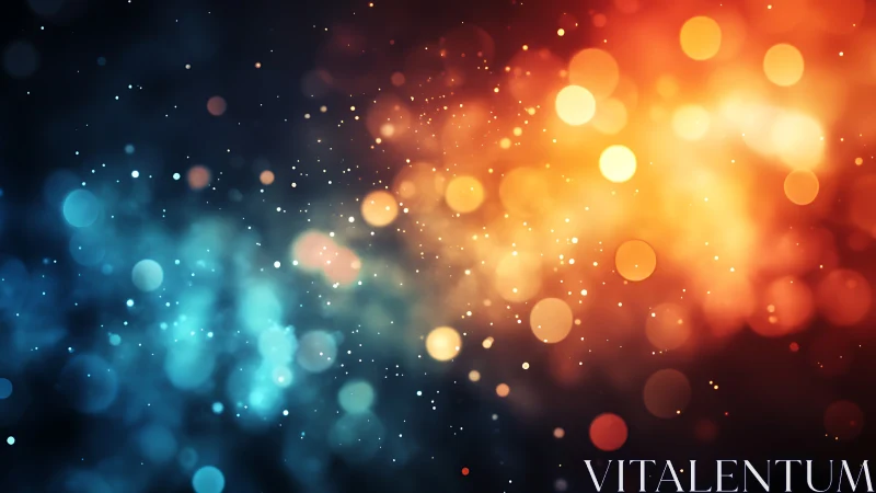 Bokeh light field in dual-tone blue and orange gradient.