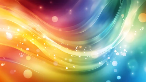 Digital painting of luminous multicolor flowing wave fields.