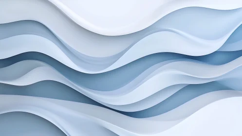 Silken ice-blue waves fold into layered minimalist calm.