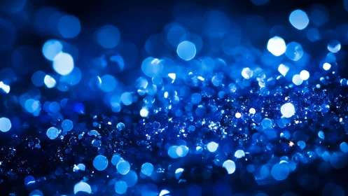 Sparkling Blue Glitter Close-Up With Dreamy Bokeh Effect.