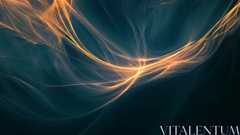 Golden light streaks across deep teal abstract field.