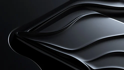 Liquid midnight waves on polished futuristic slab.