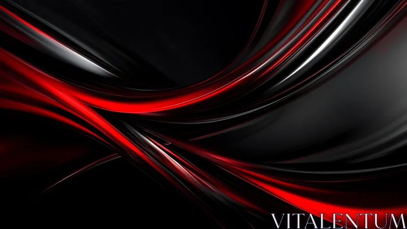 Dynamic red and black abstract waves with glossy, modern style.