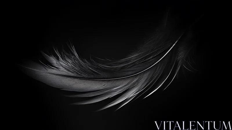 Whispering silver feather adrift in nocturne silence.