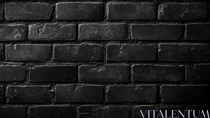 Dark painted brick wall shows aligned horizontal rows of blocks