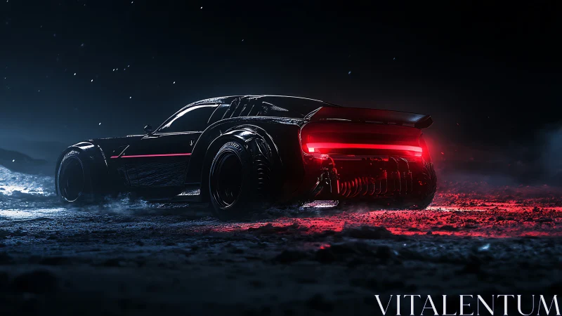 Nightstorm racer prowls a neon-soaked lunar wasteland.