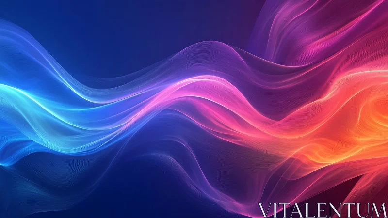 Digital painting of luminous flowing chromatic waveforms.
