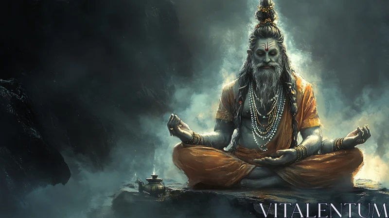 Stormlit sage steadies the mountains with silent breath