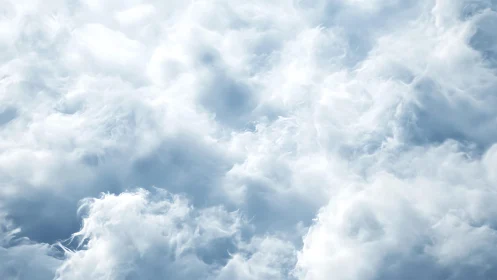 Fluffy White Clouds in Soft Natural Light, Realistic Sky Scene.