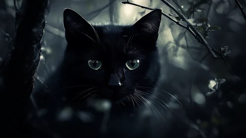 Midnight Guardian Peers Through Phosphorescent Fog