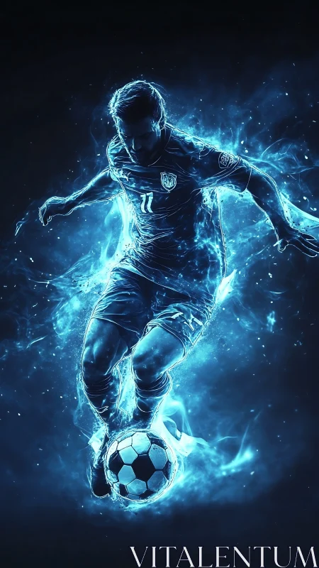 Streaking starlight footballer bends physics around the ball