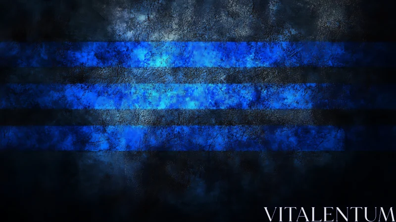 Electric blue grunge stripes glow across a shadowed surface