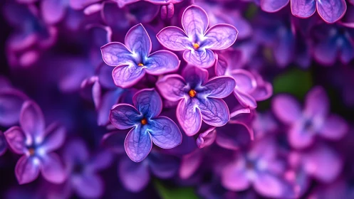 Vibrant Purple Lilac Flowers in Soft Focus Bloom.