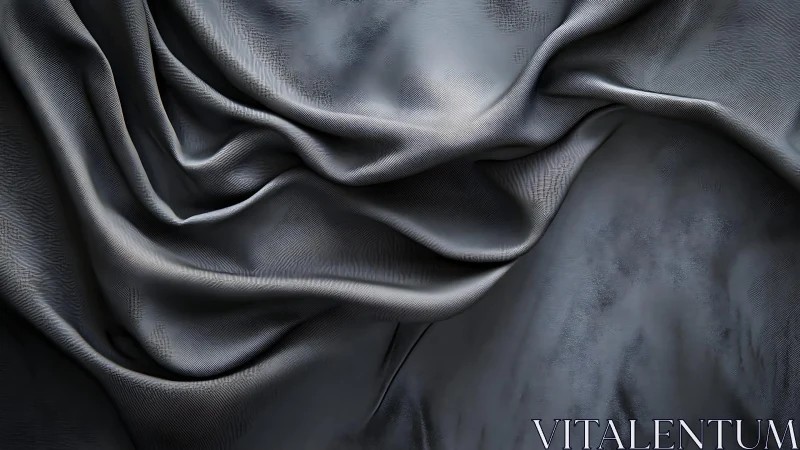 Elegant dark gray silk fabric with soft folds, realistic texture.