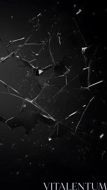 Midnight glass shatter drifting through weightless silence.