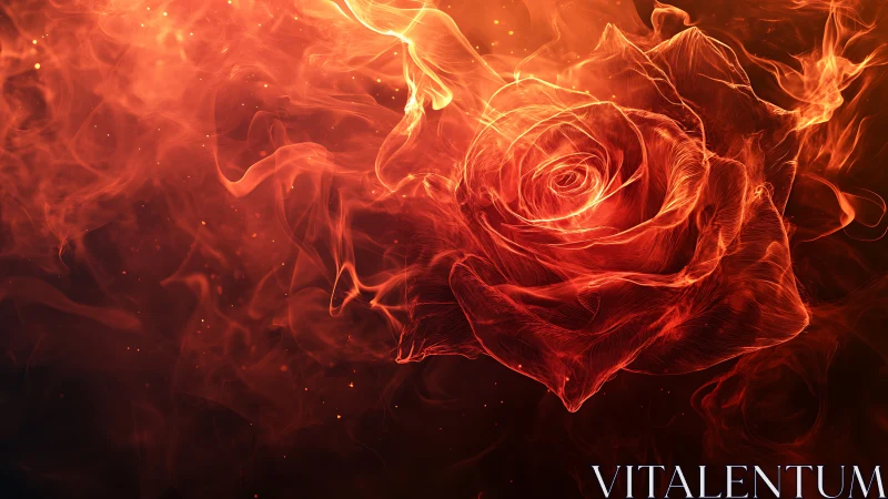 Fiery Rose Rendered in Volumetric Flame with Dynamic Turbulence Effects