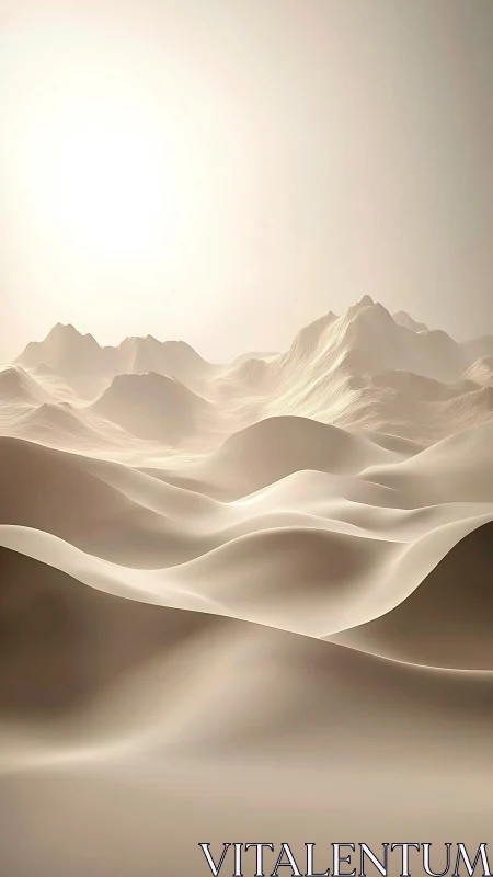 Minimalist digital dunes under diffused high-key light.